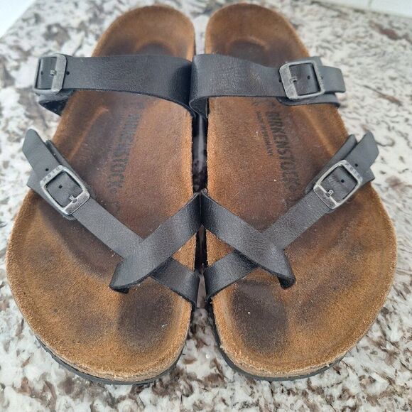 Birkenstock Mayari  dark gray Leather Sandals size 38 - Picture 1 of 9